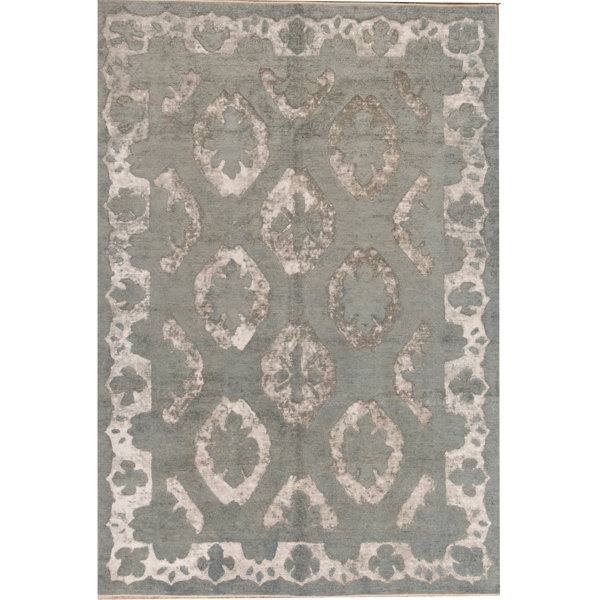 Bokara Rug Co., Inc. Ziegler HandKnotted HighQuality Blue and Silver